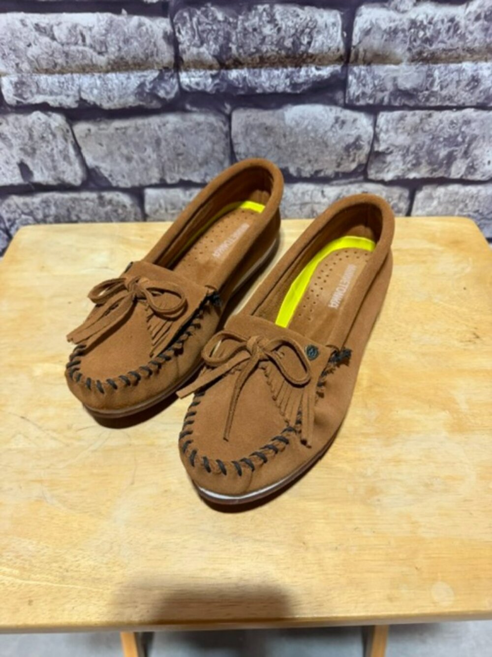 Minnetonka Brown Suede Upper Moccasins Size 8